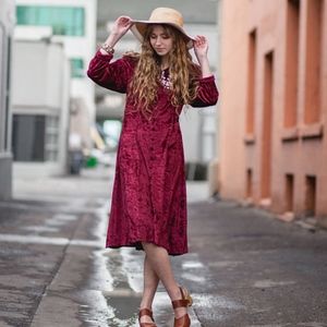 Red Velvet Spring Dress